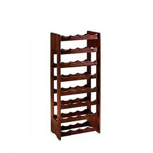 Portabottiglie Vino In Legno Di Pino - Scaffale Per 6 Bottiglie, Design A Onde, Autoportante - Foto 3