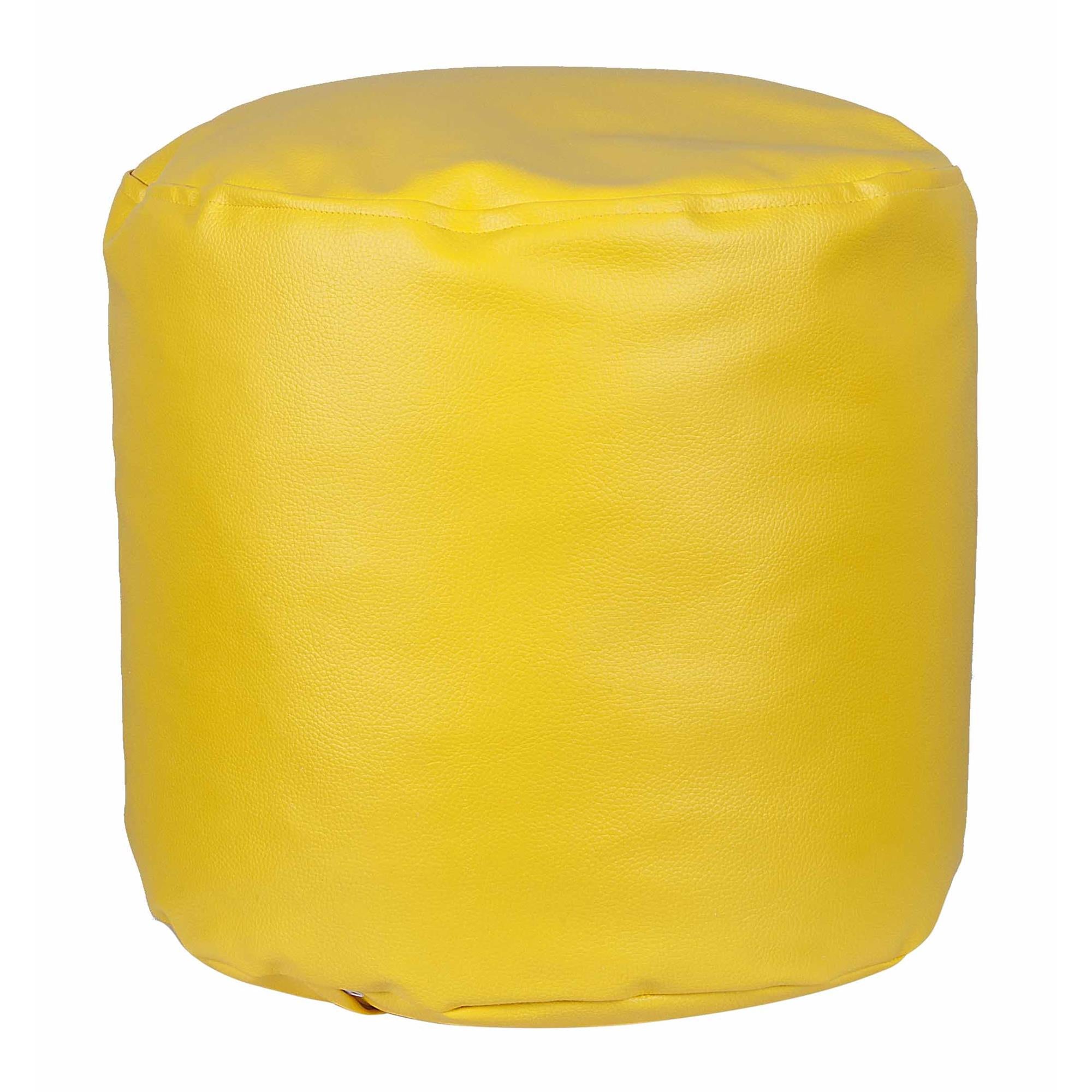 Pouf rond WellHome Ø40x38cm jaune | Leroy Merlin