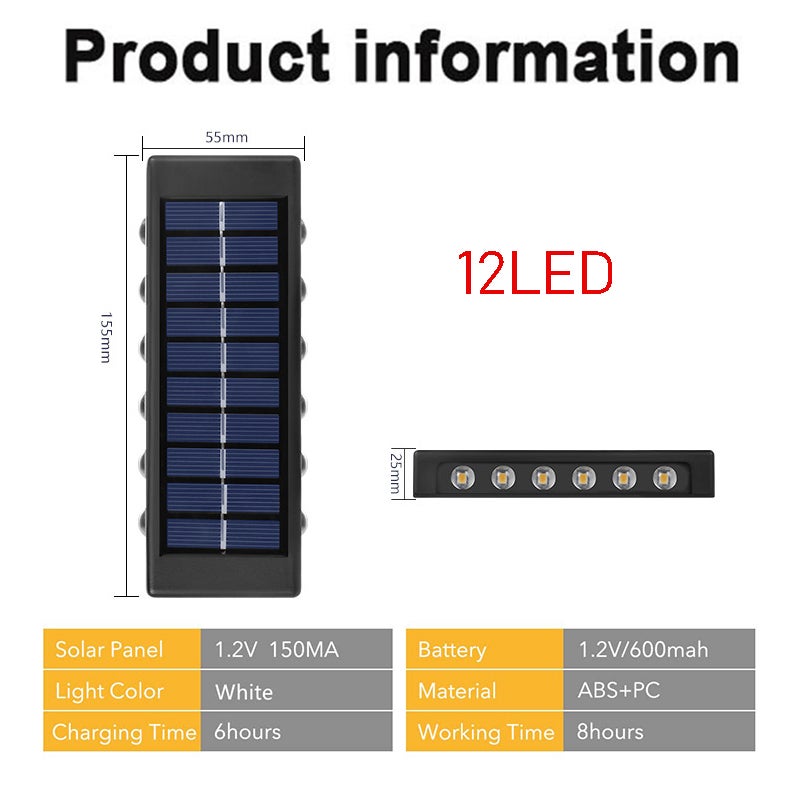 12 Luminárias de Cerca Solares LED, Impermeáveis ​​para Áreas Externas, Ideais para Decks, Escadas, Pátios, Varandas (Luz Quente - Pacote com 2) - 2