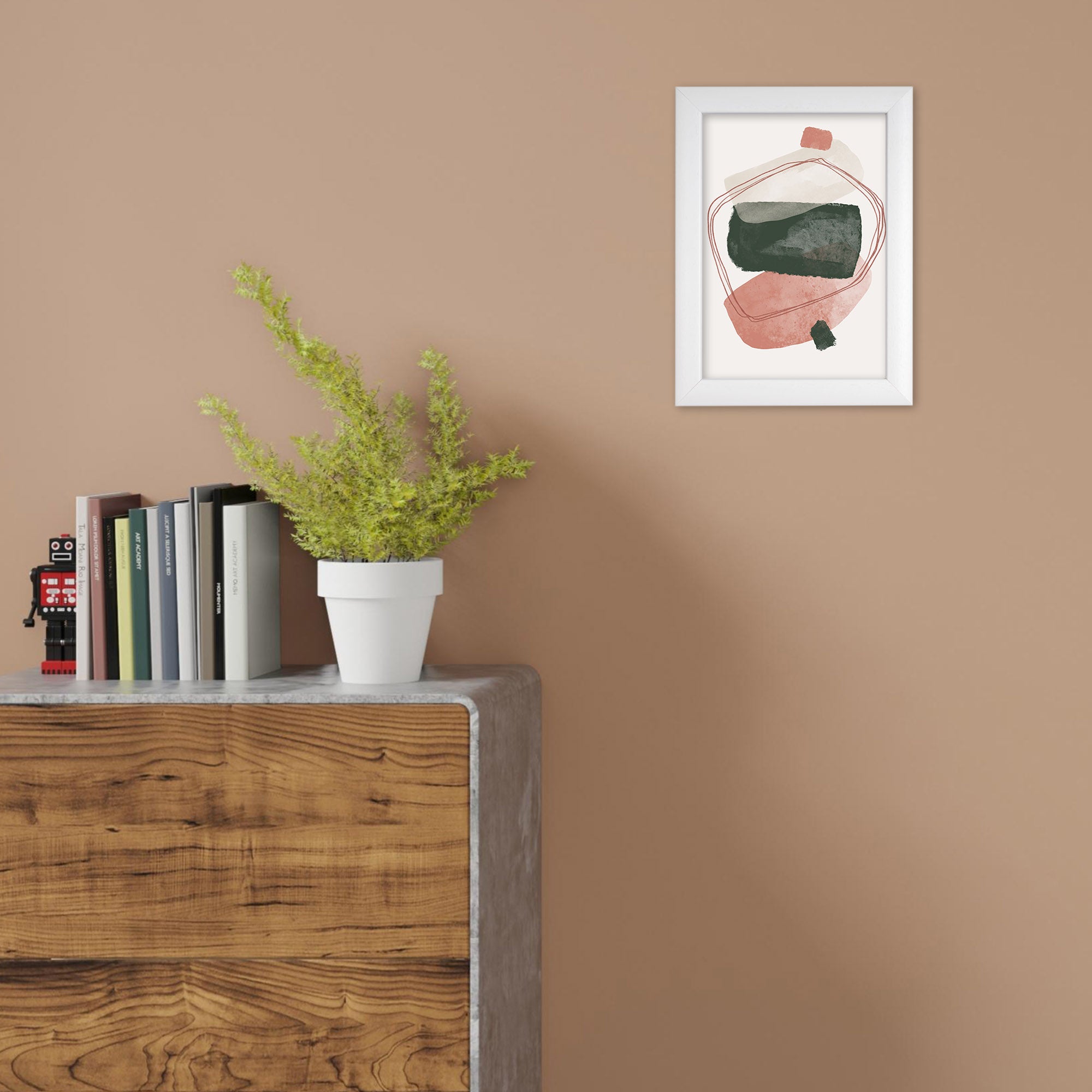 YELLOWBIRD ART & DESIGN Cornice In Rovere Naturale 20x25 Cm - Vero Vetro, Per Tavolo O Parete - 3