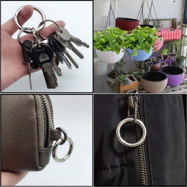 20 Pièces Mousquetons Porte-Clés Anneaux Argent – Fermoirs Pince Homard Mini Pivotants