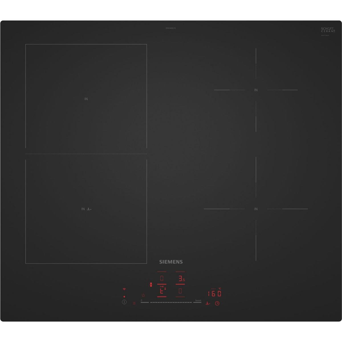 Siemens Induccion Ed61ahsc1e, 60 Cm., 4 Clara/Negro , Leroy Merlin