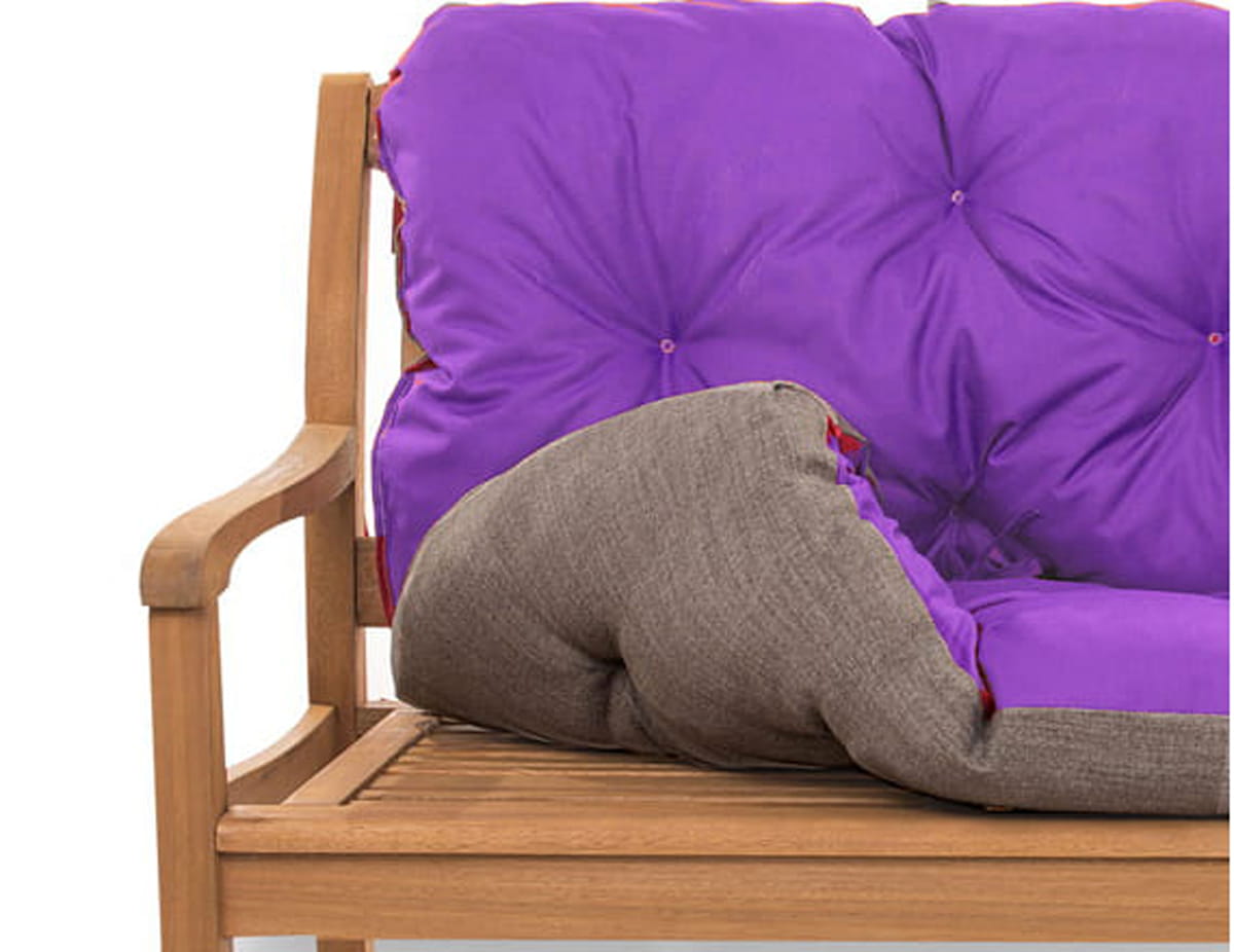 Coussin pour banc de jardin 100x60x50cm, coussin de banc de jardin Violet, coussin de banc extérieur, coussin de balançoire, coussin de jardin - 7