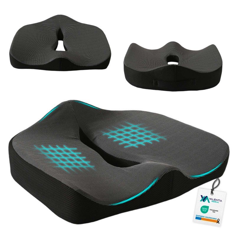 Asiento cojín coxis ortopédico- Viscoelástico- Oficina, Coche