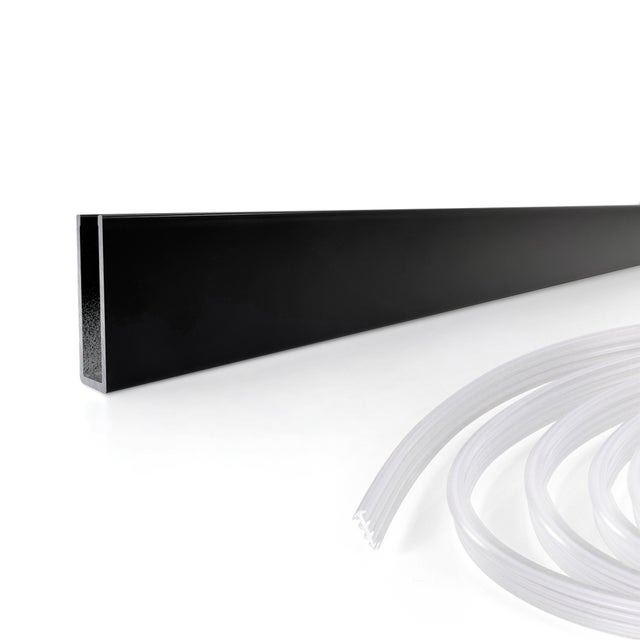 Perfil de Aluminio Negro Mate para Panel de Ducha Walk-In – 8 mm de Espesor y 200 cm de Altura