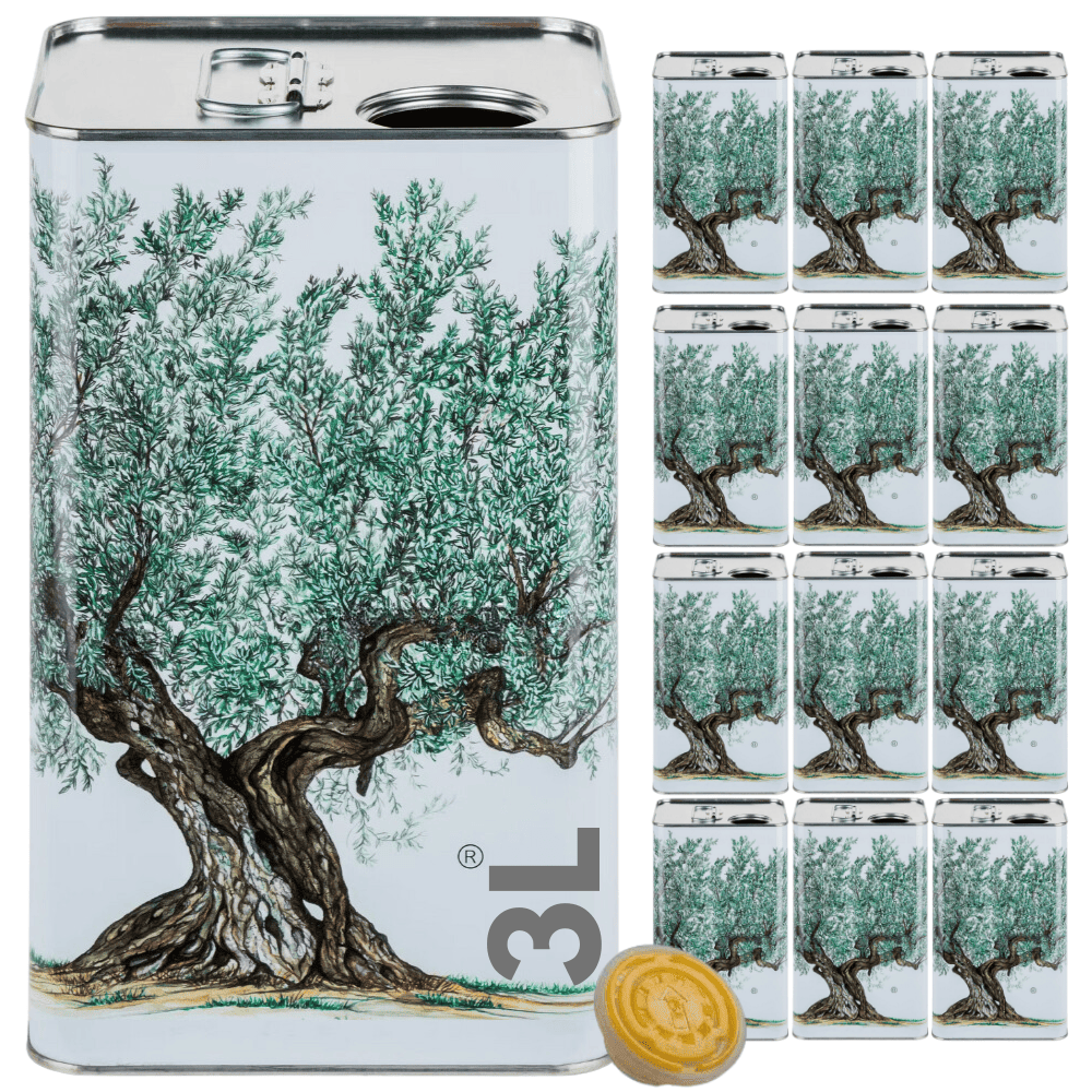 Lattine Per Olio D'Oliva Serigrafate "Olive" - Prodotti Per L'Olio D'Oliva