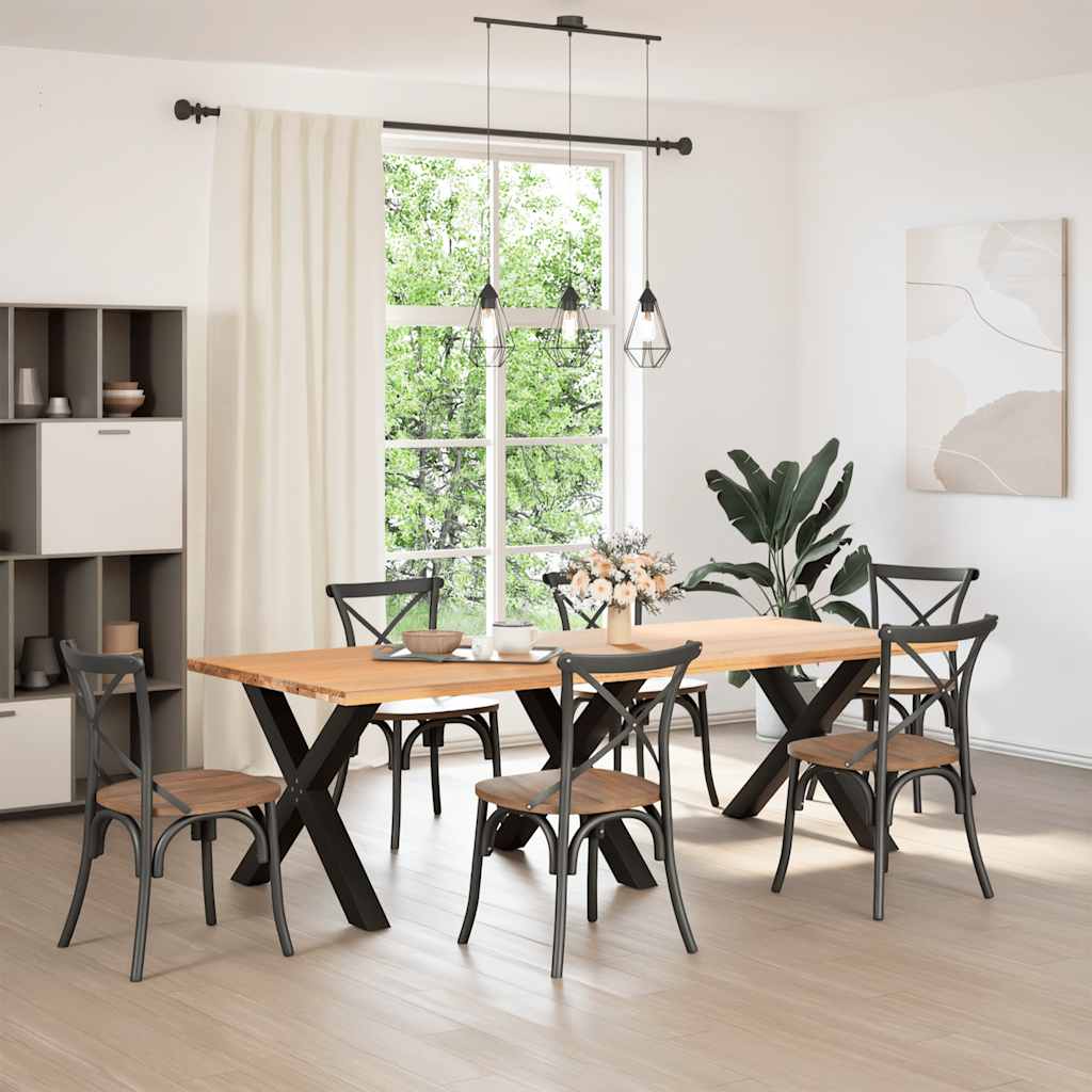 Maison Exclusive - Pieds de table à manger en forme de X, 3 pièces, noir, 90 x (72-73) cm, acier - 2