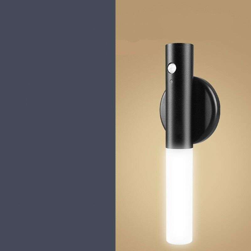 Trango 2635-025 Set di 2 Luce notturna con sensore a LED *MILO* luce di sicurezza 230V con sensore di movimento e funzione automatica in nero, lampada da parete, luce di orientamento, luce