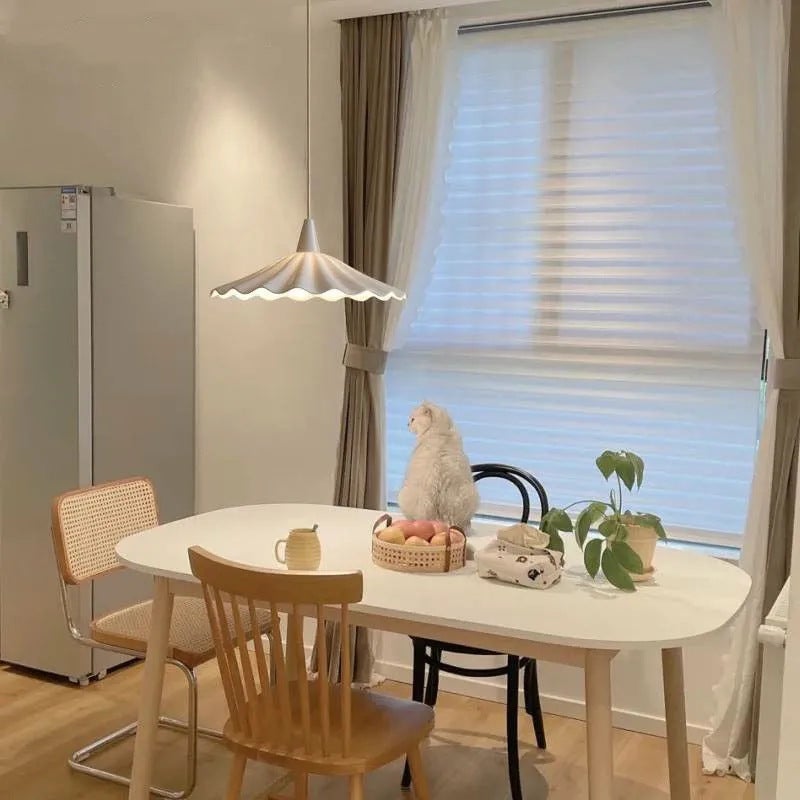 Nowoczesny żyrandol w stylu francuskim z plisowanym liściem lotosu bez żarówki + dwumetrowy przewód do zawieszania, żarówka 220 V E27 - 3