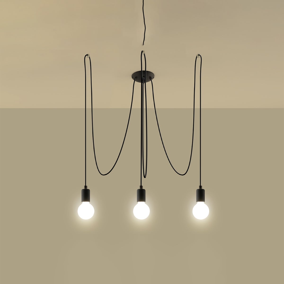 Żyrandol SPEIS 3 czarny LED 3000K - 300x300x150cm Sollux