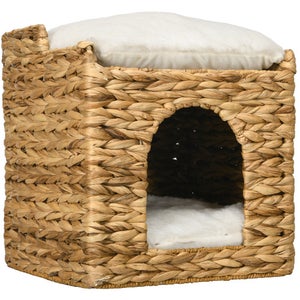 Tucker Murphy Pet™ Cage Pour Chien En Rotin, Cage Pour Chien En Osier Avec Porte Verrouillable Et Coussin Lavable Doux Meubles Pour Chenil Pour Petits Chiens Gris Pwhu2939