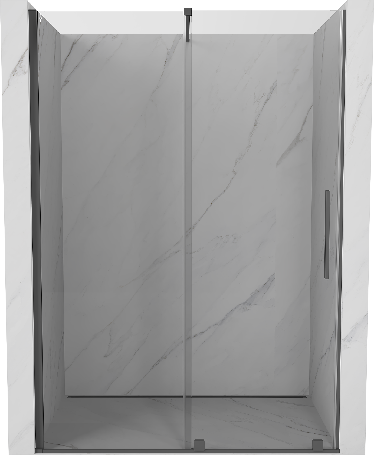 Mexen Velar drzwi prysznicowe rozsuwane 150 cm, transparent, gun gray szczotkowany - 871-150-000-01-66