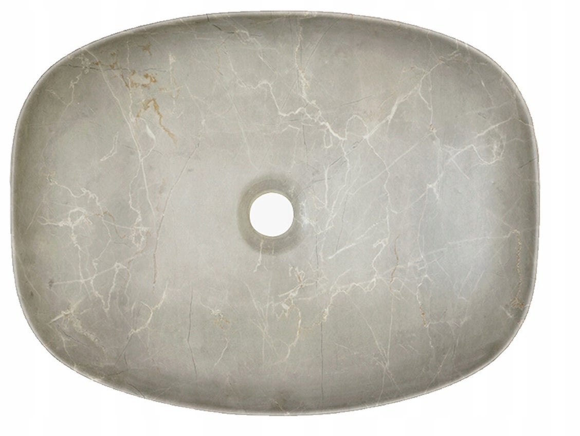 Umywalka nablatowa ANNA 50 cm piaskowa matowa ceramika owalna