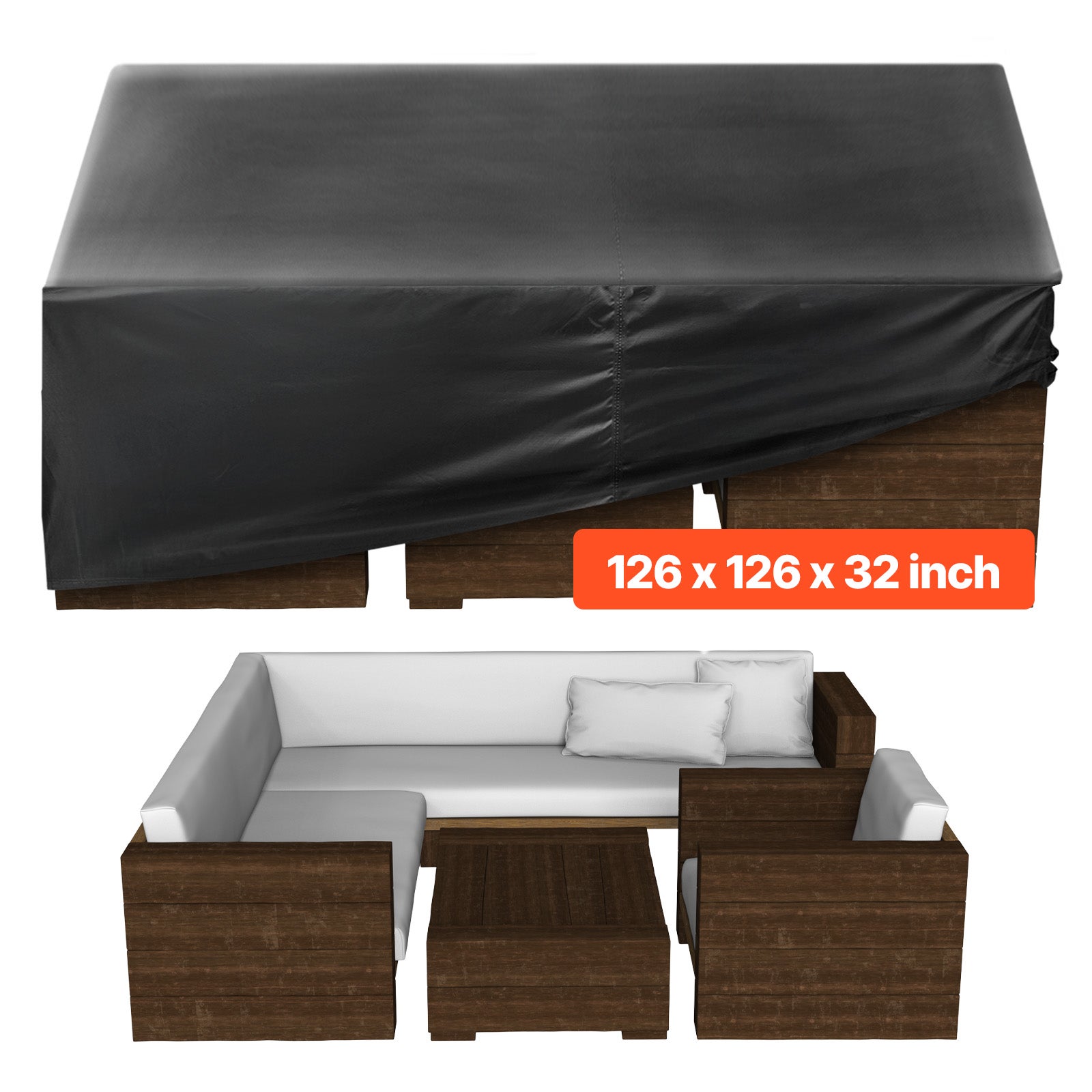 Pokrowiec na meble ogrodowe 420D wodoodporny 320x320x81cm VEVOR