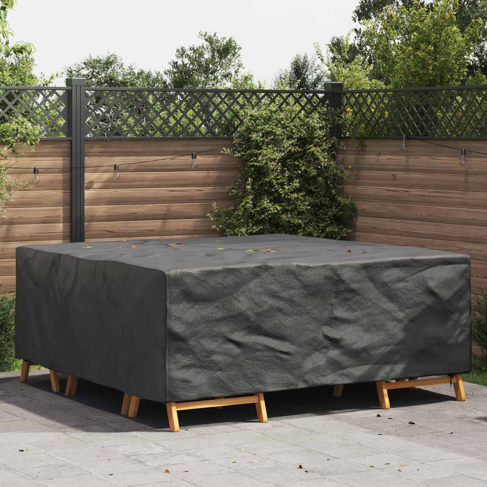Pokrowiec na meble ogrodowe Czarny 200 x 200 x 90 cm 600D