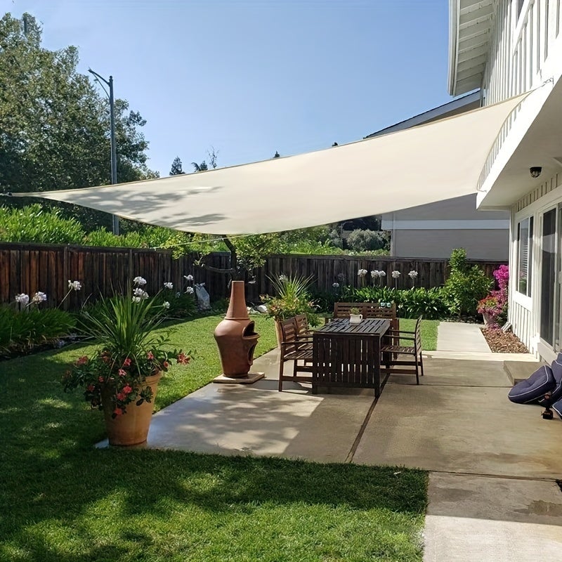 2pcs Voile d'ombrage, auvent extérieur rectangulaire de 5x4 m, pare-soleil imperméable anti-UV, tissu d'ombrage de Camping pour jardin - 3