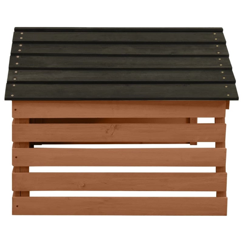 Garage de tondeuse à gazon Noir et marron 78x74x54cm Sapin - 3