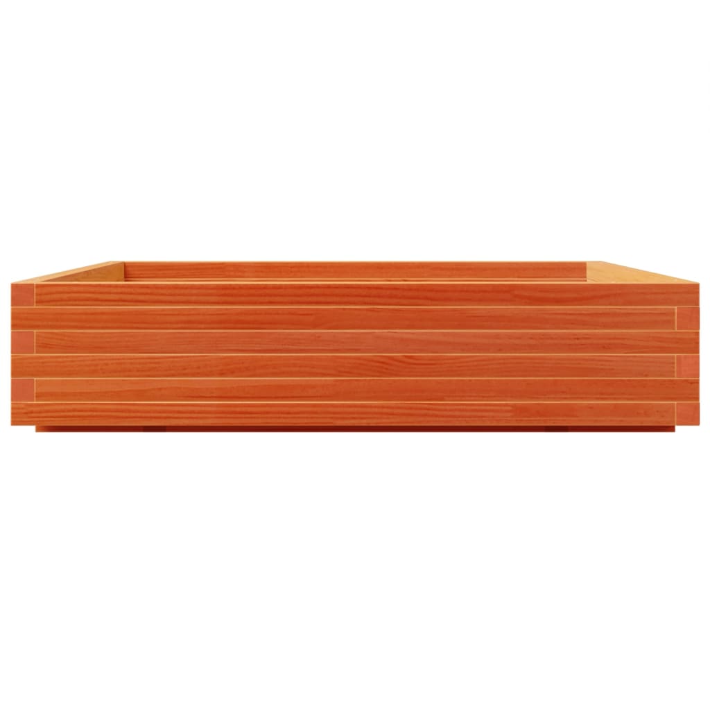 Jardinière bac lit surélevé plantes fleurs terrasse jardin cire 110 x 110 x 26,5 cm bois de pin massif marron 02_0038426 - 3