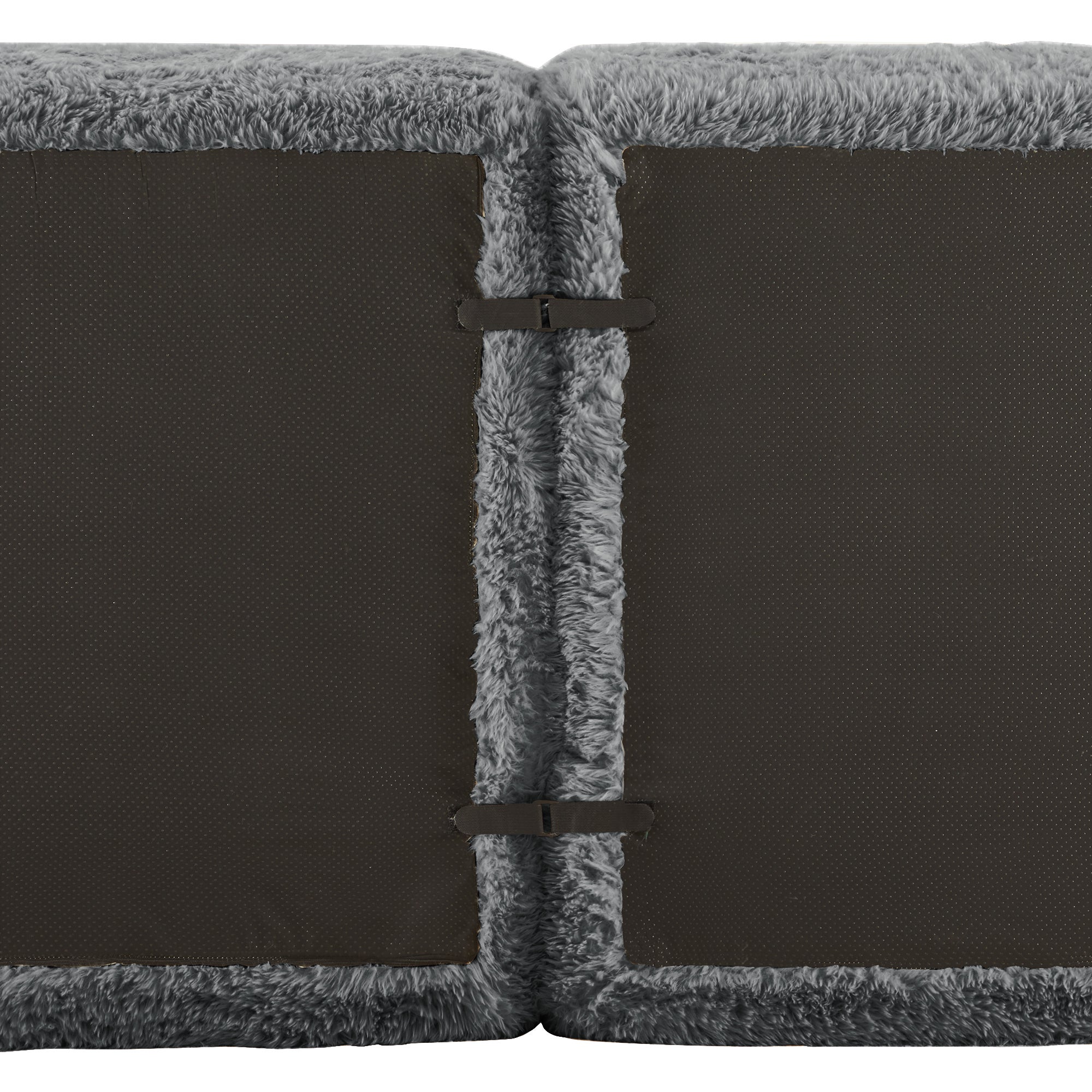 Canapés Cloud sans os, tissu peluche doux, canapé-lit modulable avec 3 poufs, canapé 3 places, canapé confortable pour le salon, gris - 7