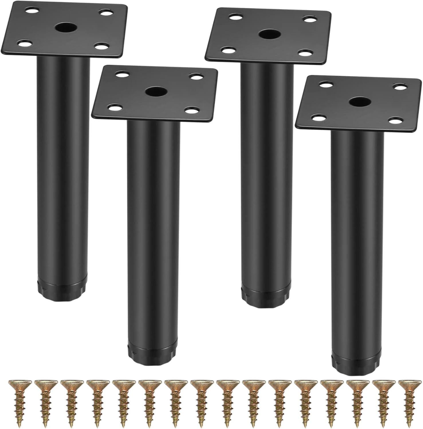 4 sztuki nóg meblowych, 15 cm/5,9 cala regulowane nogi meblowe, nogi metalowe do mocowania dla mebli/stolików/krzeseł/biurek