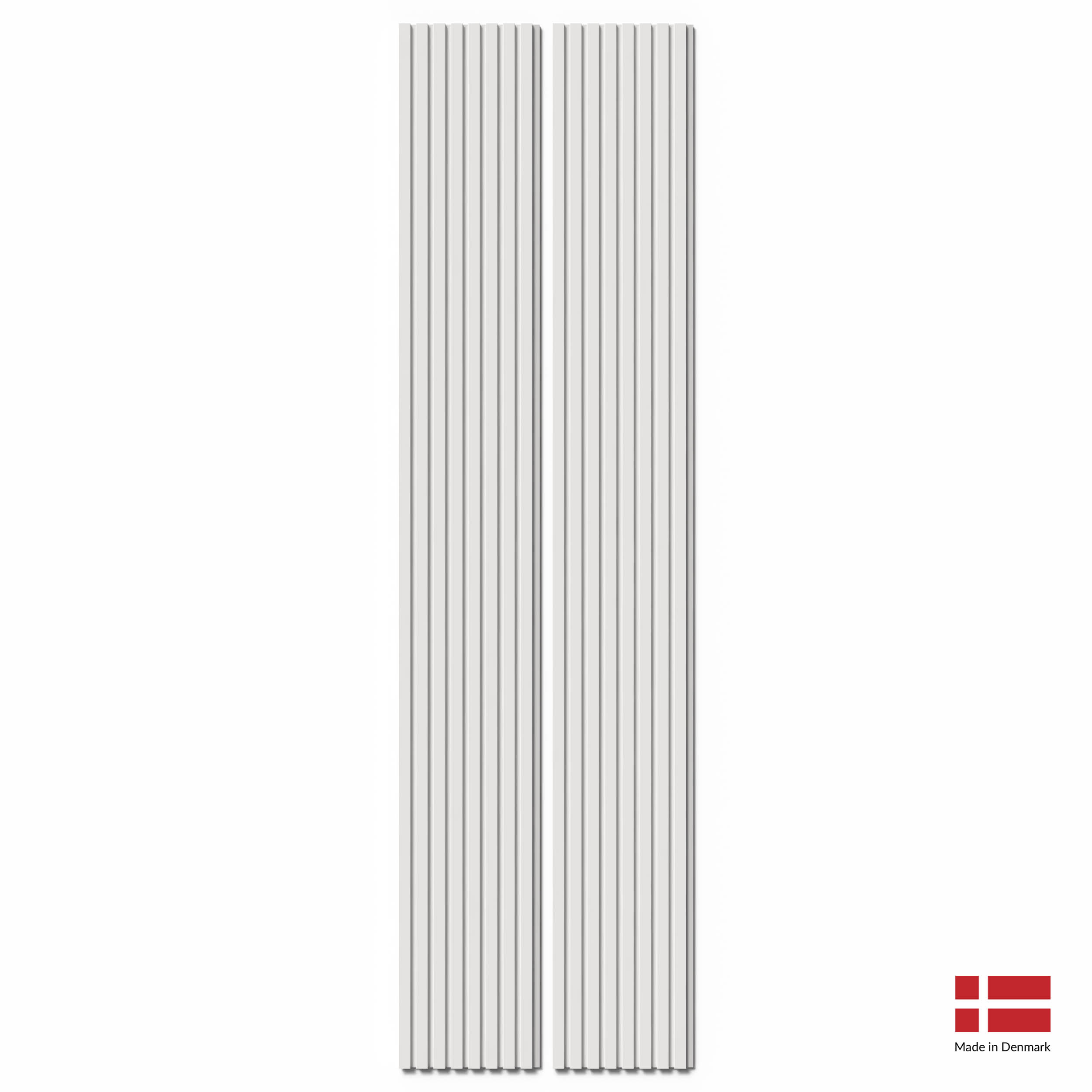 Lot de 2 panneaux tasseaux acoustiques MDF décor blanc mat, feutrine blanche, 240x32 cm Nordic Acoustics - 2