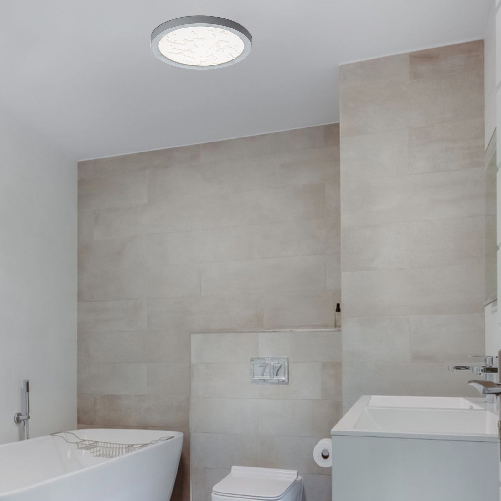 Plafón LED Techo blanco Ø225mm 18W IP44 exterior, empotrable/superficie, diámetro ajustable, CCT 3000K-6000K, ultra fino 17mm, baño, cocina - 9