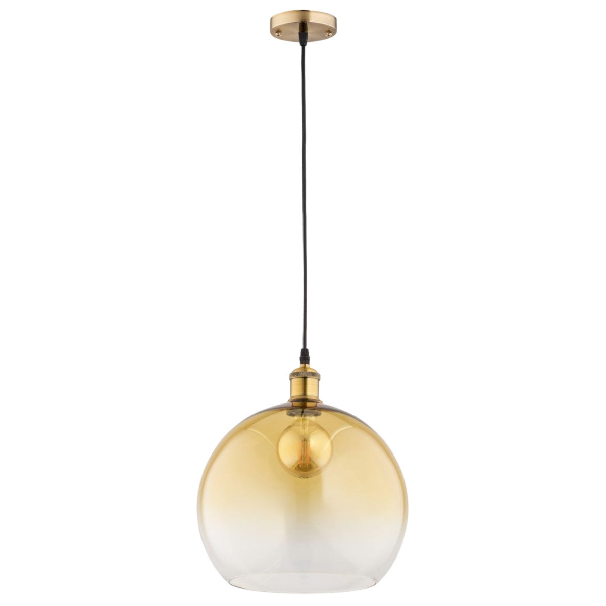 Lampa wisząca Beta żółto-czarna-złota 1xE27x15W wym: 95 x 30 x 30 cm szkło Alfa