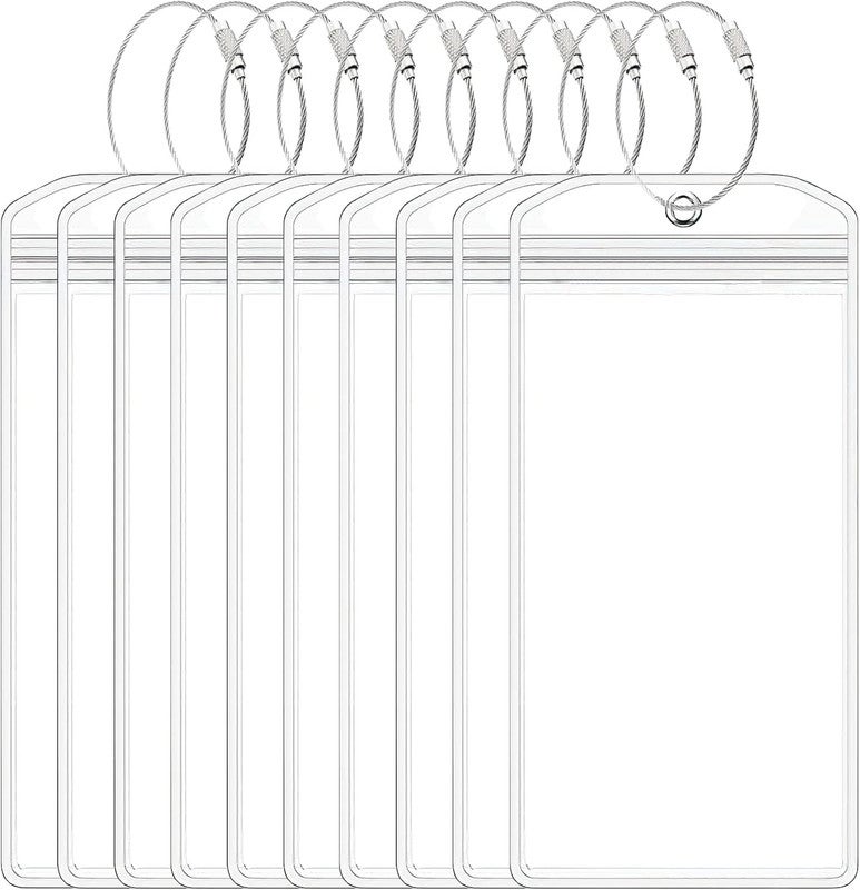 Set Da 8 Porta Etichette Per Bagagli Holland America Line – Trasparenti Con Zip E Anelli In Acciaio, Perfetti Per Crociere - 3