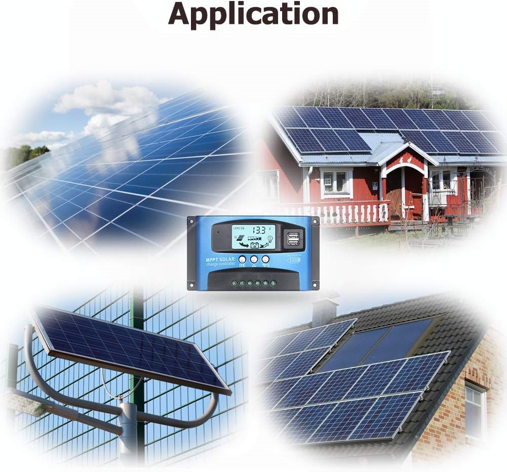 Contrôleur de charge solaire 40 ampères pour panneaux solaires automatiques et batteries 12V/24V, avec écran LCD et deux ports USB 5V. - 7