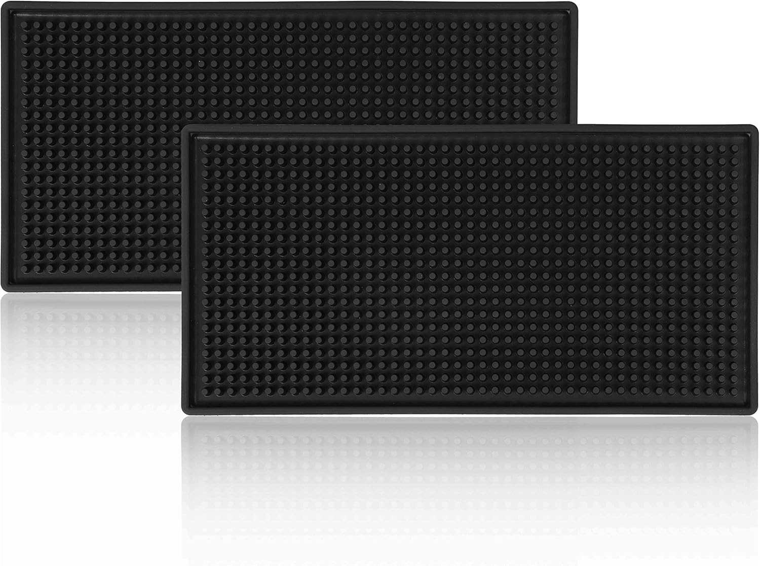 2 szt. miękka mata barowa z czarnego PVC, wodoodporna, gumowa mata pod bar, przybory kuchenne, 30 x 15 cm