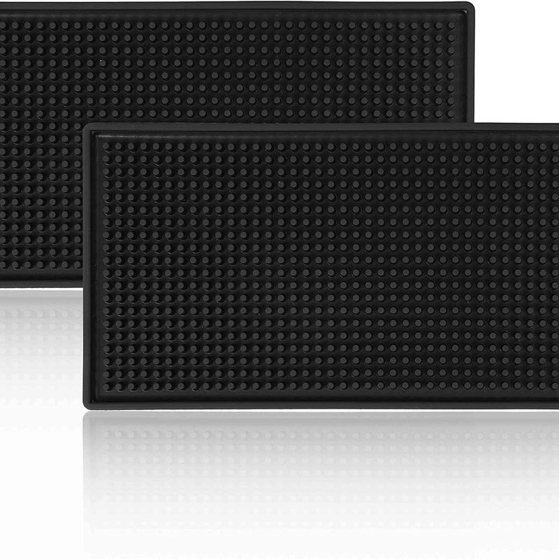 2 szt. miękka mata barowa z czarnego PVC, wodoodporna, gumowa mata pod bar, przybory kuchenne, 30 x 15 cm