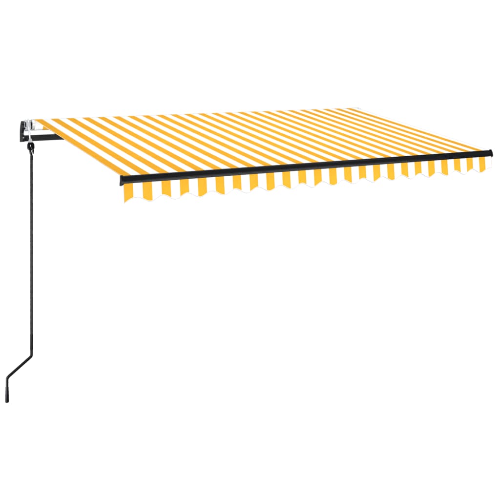 Vidaxl Avtomatsko zložljiva tenda s senčilom 4x3 m rumena in bela