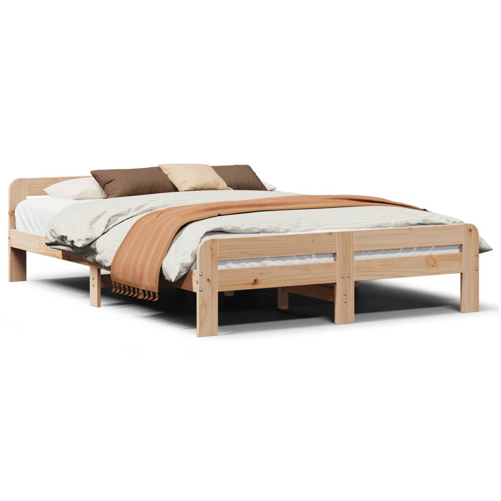 Łóżko Drewniane Rama Łóżka Sofa Brązowe Do Sypialni Pokoju 150x200 cm