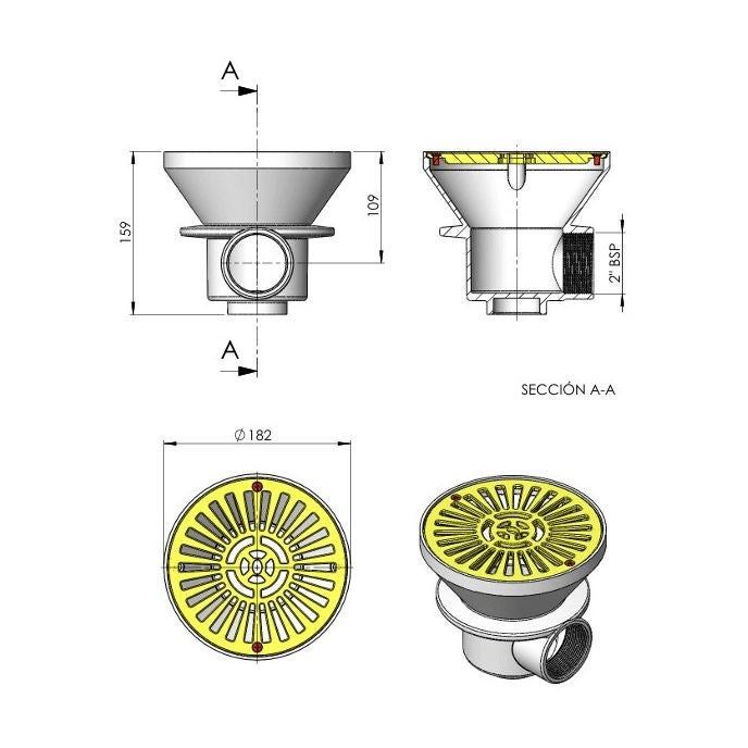 Scarico a pavimento 1.1/2