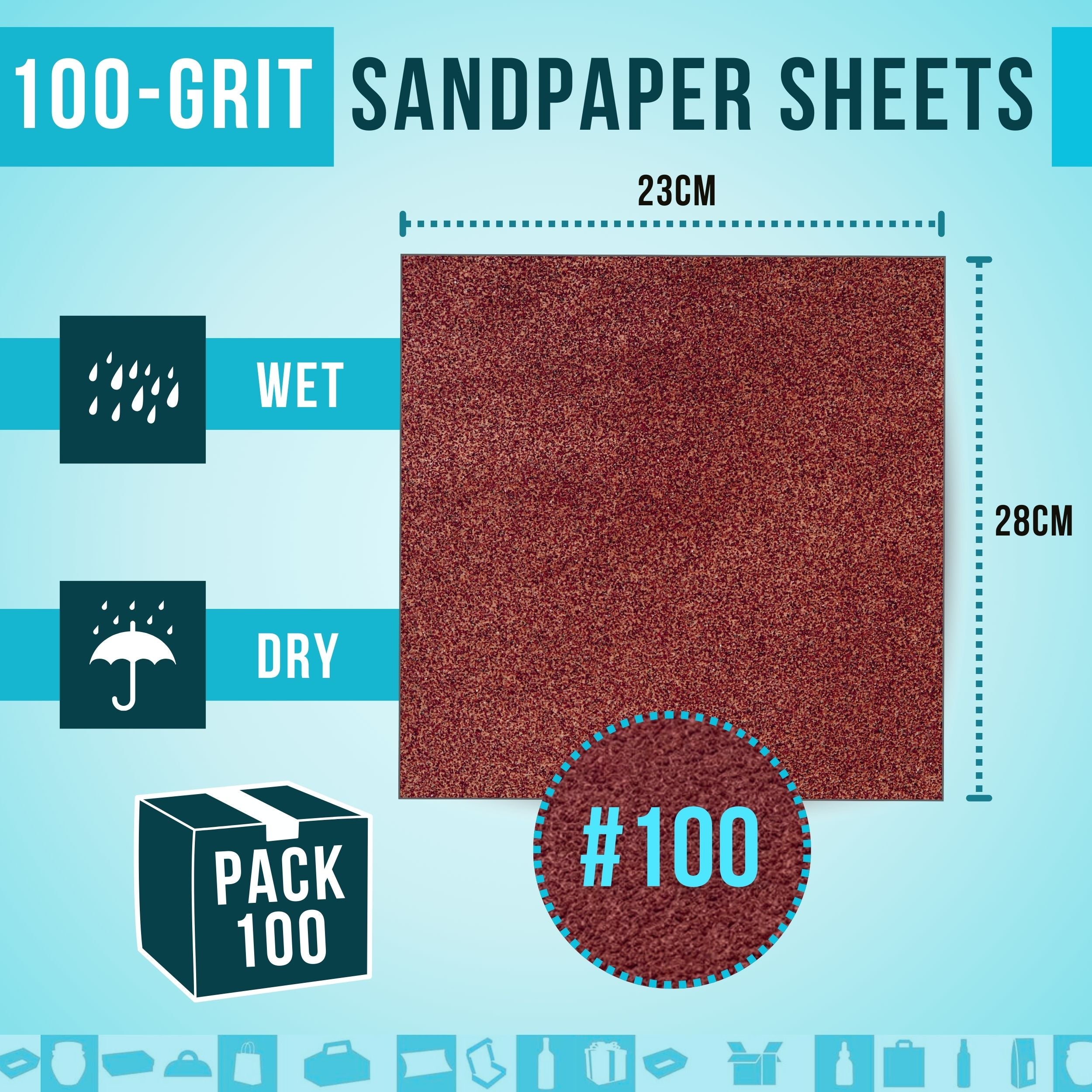 Lot De 12 Feuilles De Papier Abrasif Grain 240, 22,9 X 27,9 Cm, Papier