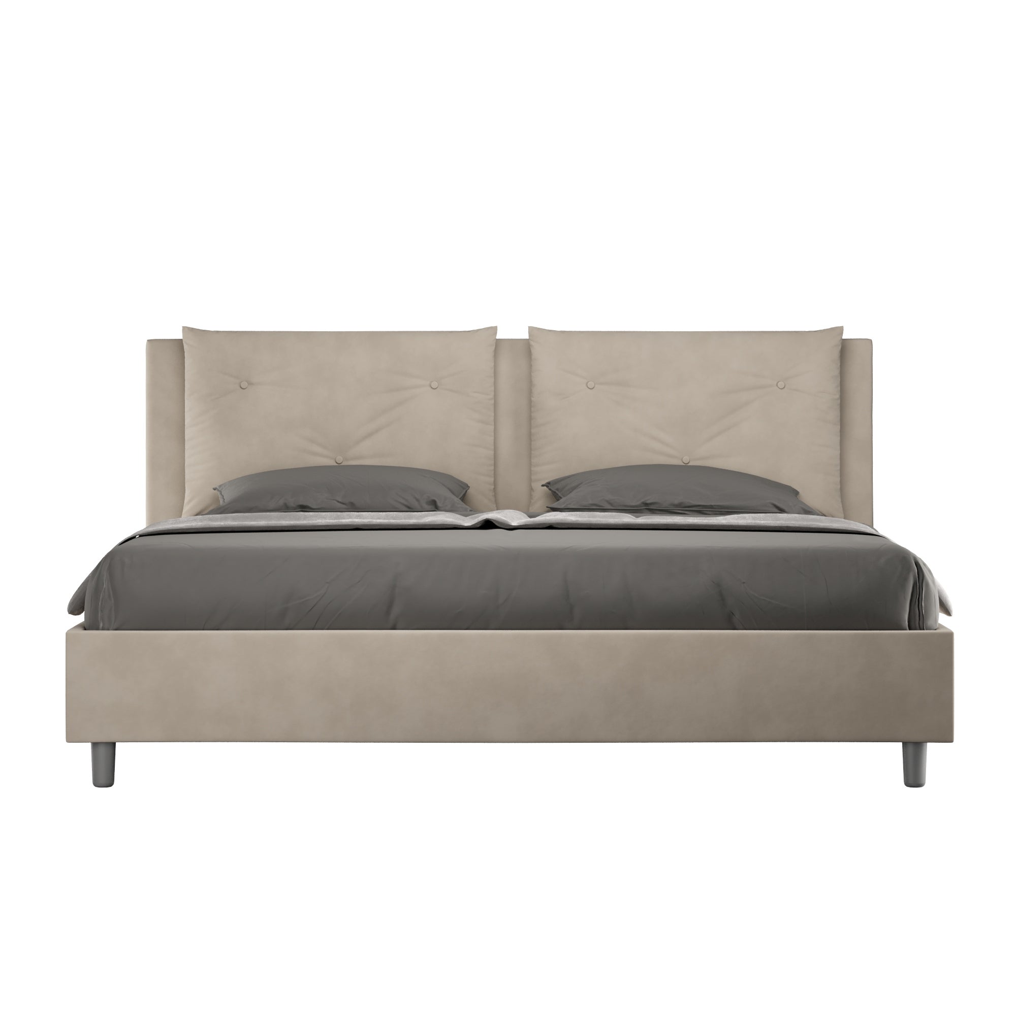 Lit coffre 180x200 sommier inclus Mira Beige - Lits adulte/Lit coffre