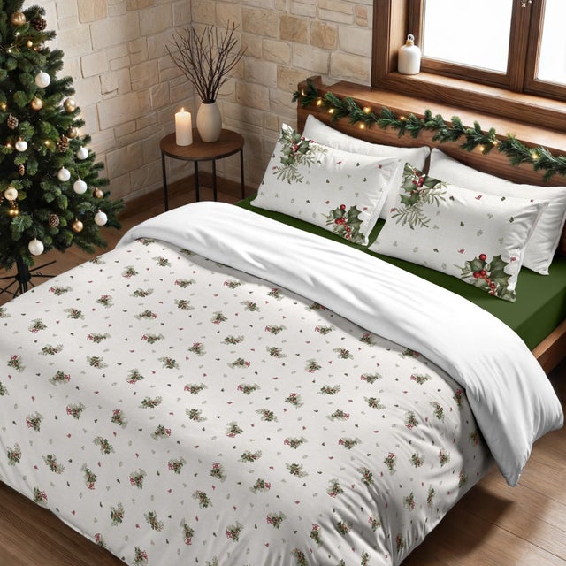 Housse de couette avec boutons-pression Winter Holly - 240x220 cm