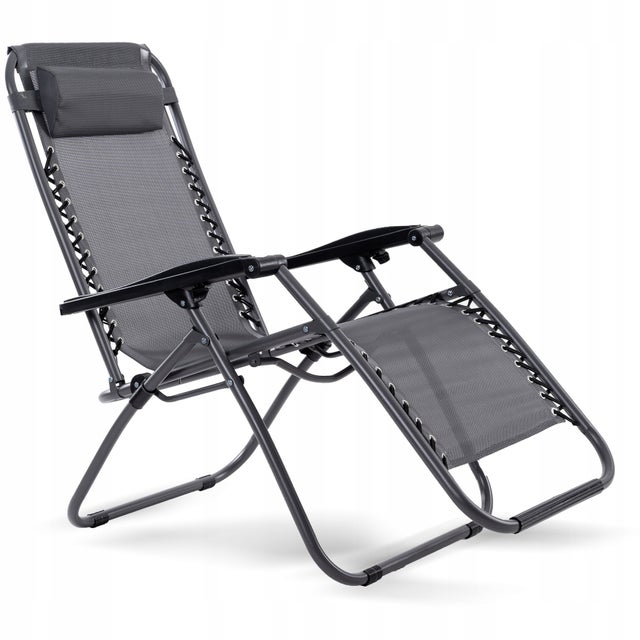 Leżak Plażowy Ogrodowy Składany Zero Gravity Antracyt
