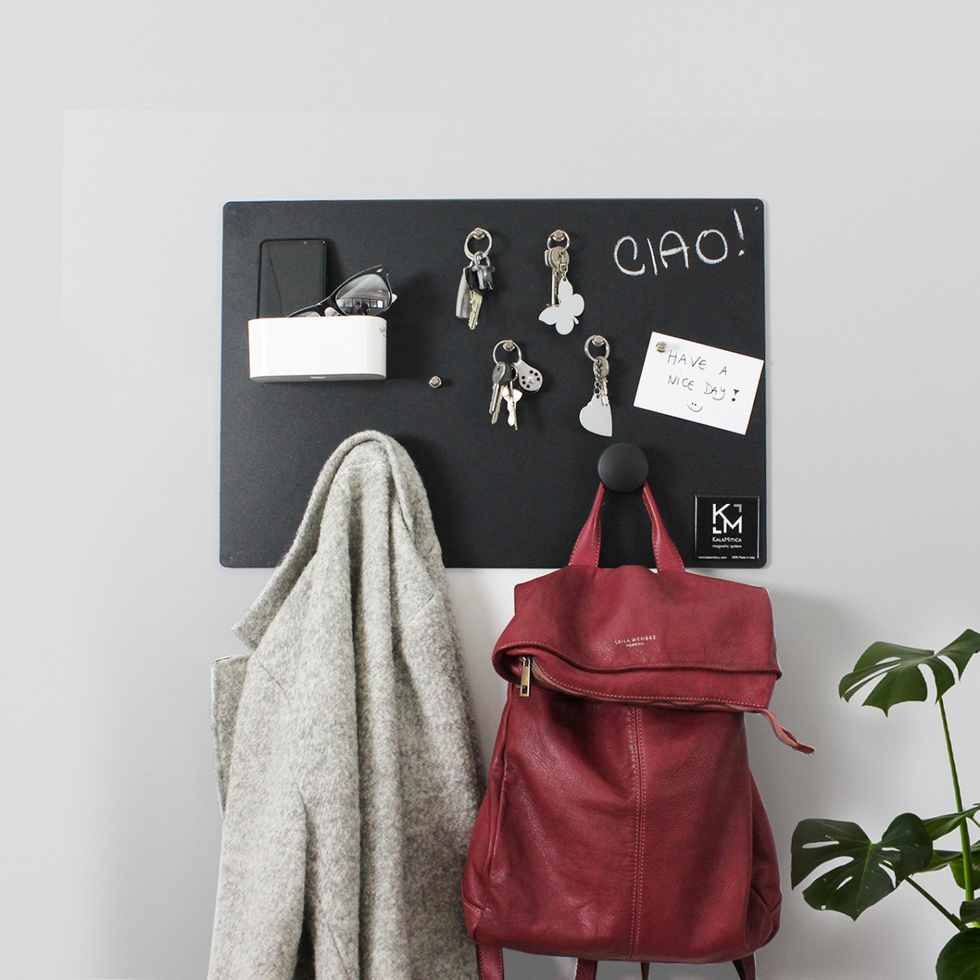 KalaMitica - Lavagna Magnetica da Parete 56 x 38 cm - Scrivibile e Cancellabile con Gessetti - Nero Antracite, con Vernice Riciclata - 7