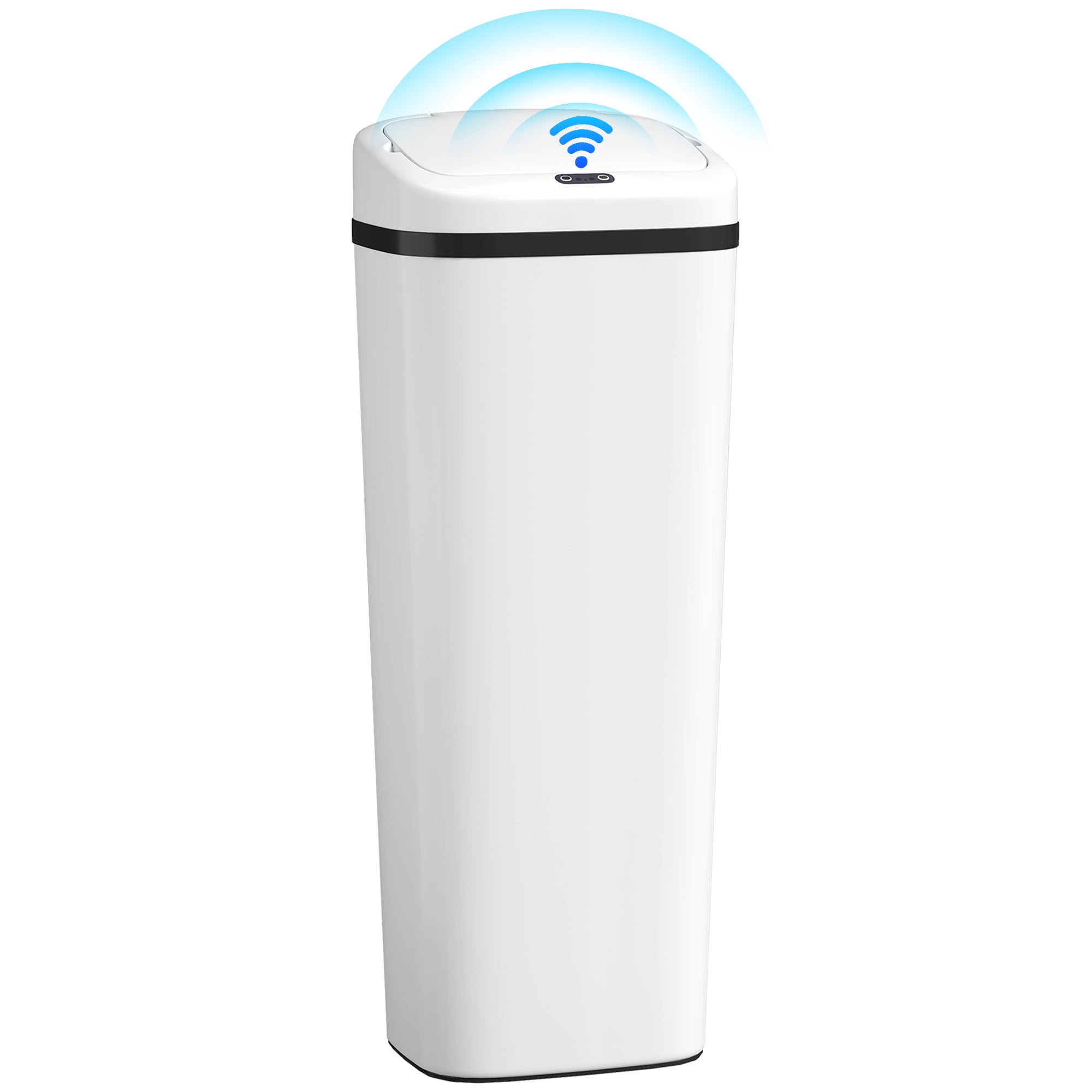 Cubo de basura automático 50l sensor infrarrojo acero inoxidable blanco cocina