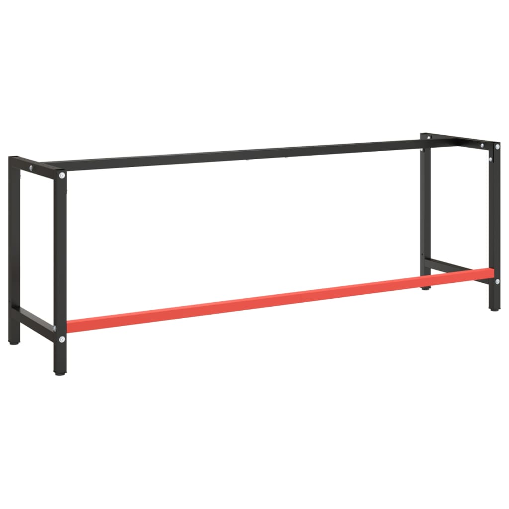 Estrutura p/ bancada 220x57x79 cm metal preto e vermelho mate vidaXL - 4