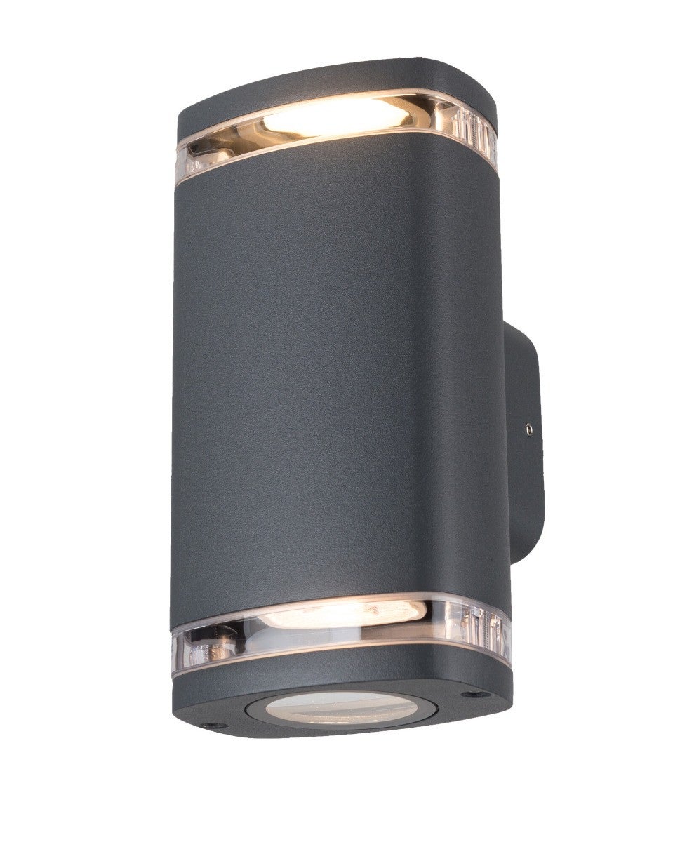 Kinkiet zewnętrzny ZEVI szary 2xGU10x10W wym: 19x10x10 cm IP54 Kanlux
