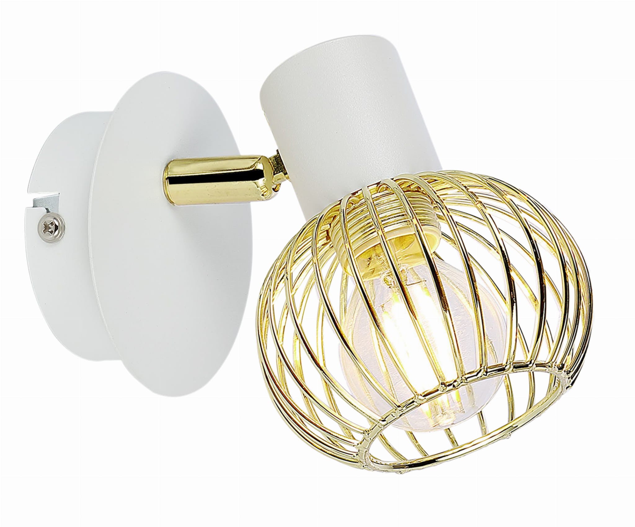 Kinkiet ścienny Oslo złoto-biały 1xE14x40W wym: 12 x 13 x 8 cm metal IP20 Candellux