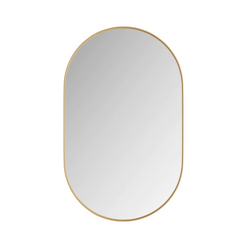 Armadietto Porta Medicinali TEHOME Con Specchio Arco, 50x76 Cm, Oro, Da Incasso O Esterno, 2 Ripiani In Vetro Regolabili, Chiusura Ammortizzata