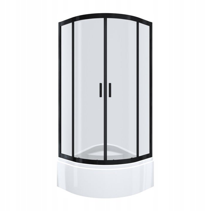 Kabina prysznicowa NAMELESS Durasan 90x90 czarny mat półokrągła z brodzikiem 1szt.