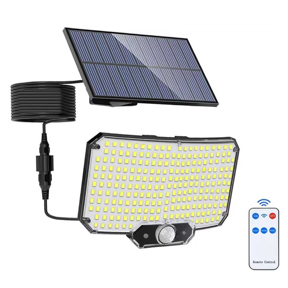 Solarna lampa zewnętrzna z czujnikiem ruchu, narożna lampa 234 LED, reflektor zewnętrzny do ogrodu Patio Garag