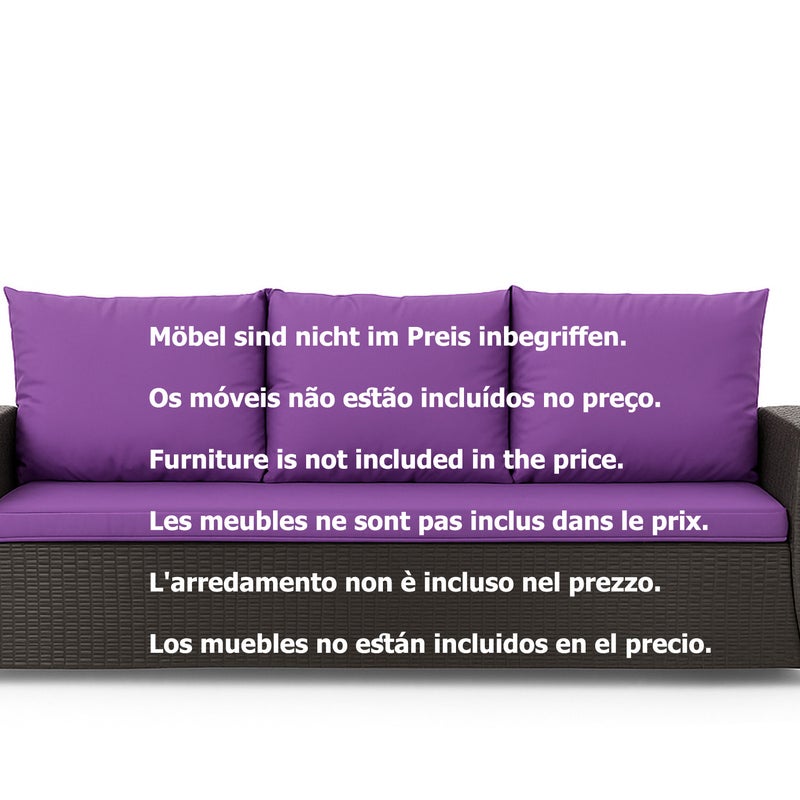 Poduszka ogrodowa na sofę rattanową 160x60x50cm poduszka na meble rattanowe fioletowa, poduszka na balkon taras, poduszki na meble ogrodowe