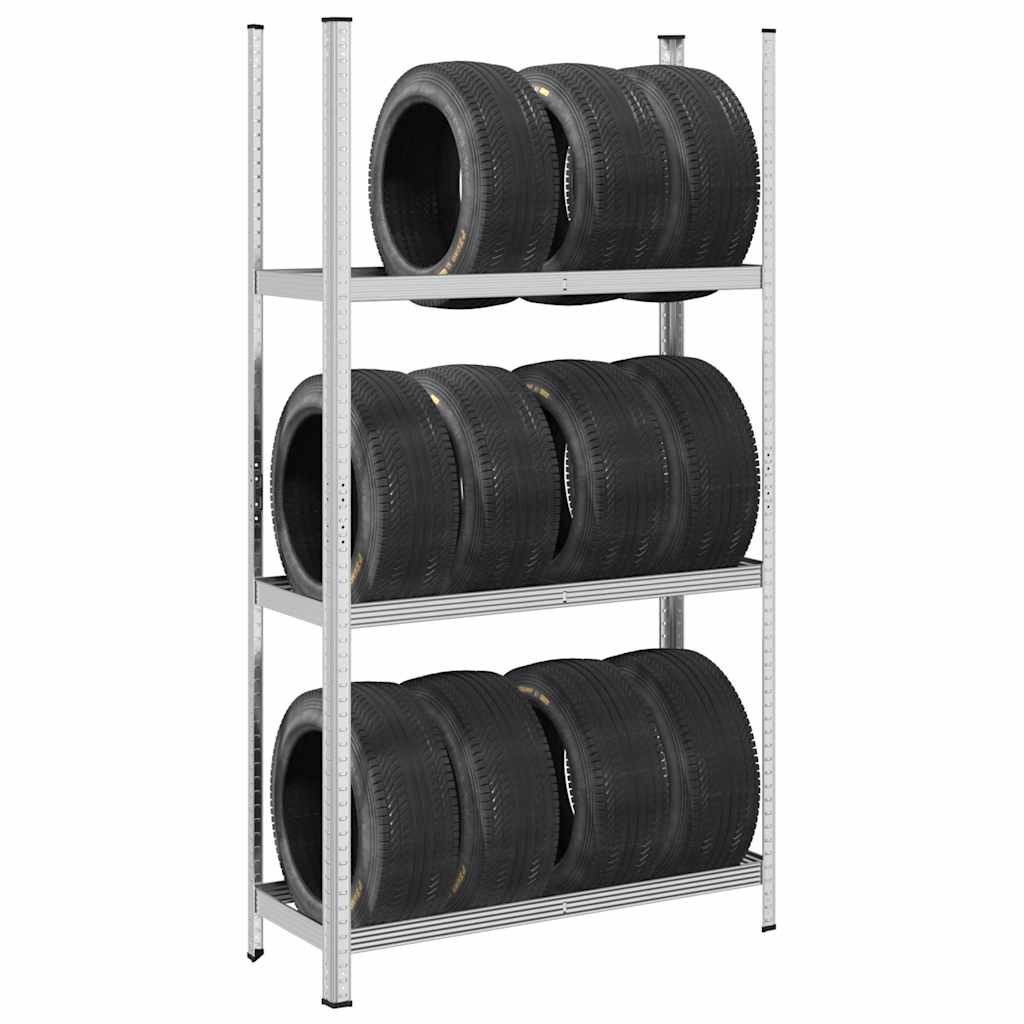Étagère De Rangement Pour Pneus MONSTERSHOP - Acier Bleu 180x40x185 Cm, 450 Kg