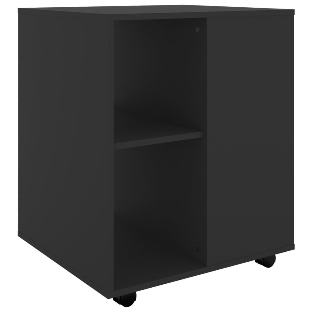 Mueble de almacenaje | Armario con ruedas madera contrachapada negro ...