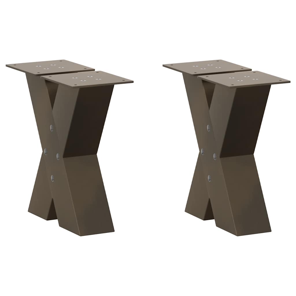 Nogi do stolika kawowego w kształcie litery X 2 szt. Naturalna stal 40x(30-31) cm Stal vidaXL